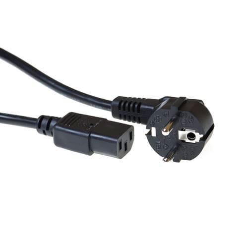 ACT 230V Schuko Stromkabel Winkelstecker - C13 schwarz 1.5m