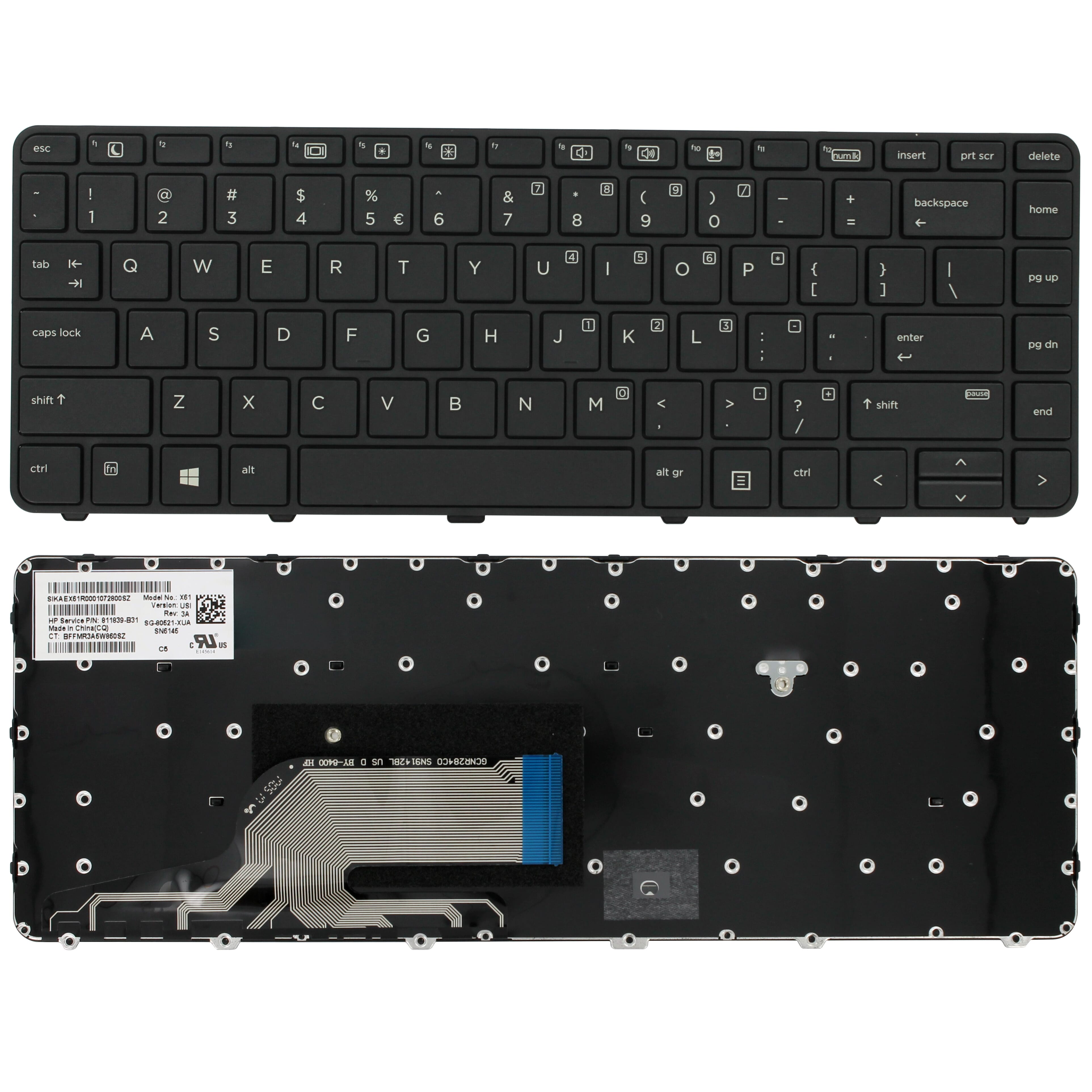 HP Laptop Tastatur Qwerty US