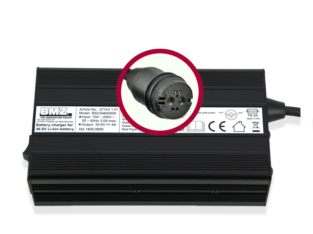 BMZ E-Bike Akkuladegerät 54.6V 4A Rosenberger Stecker