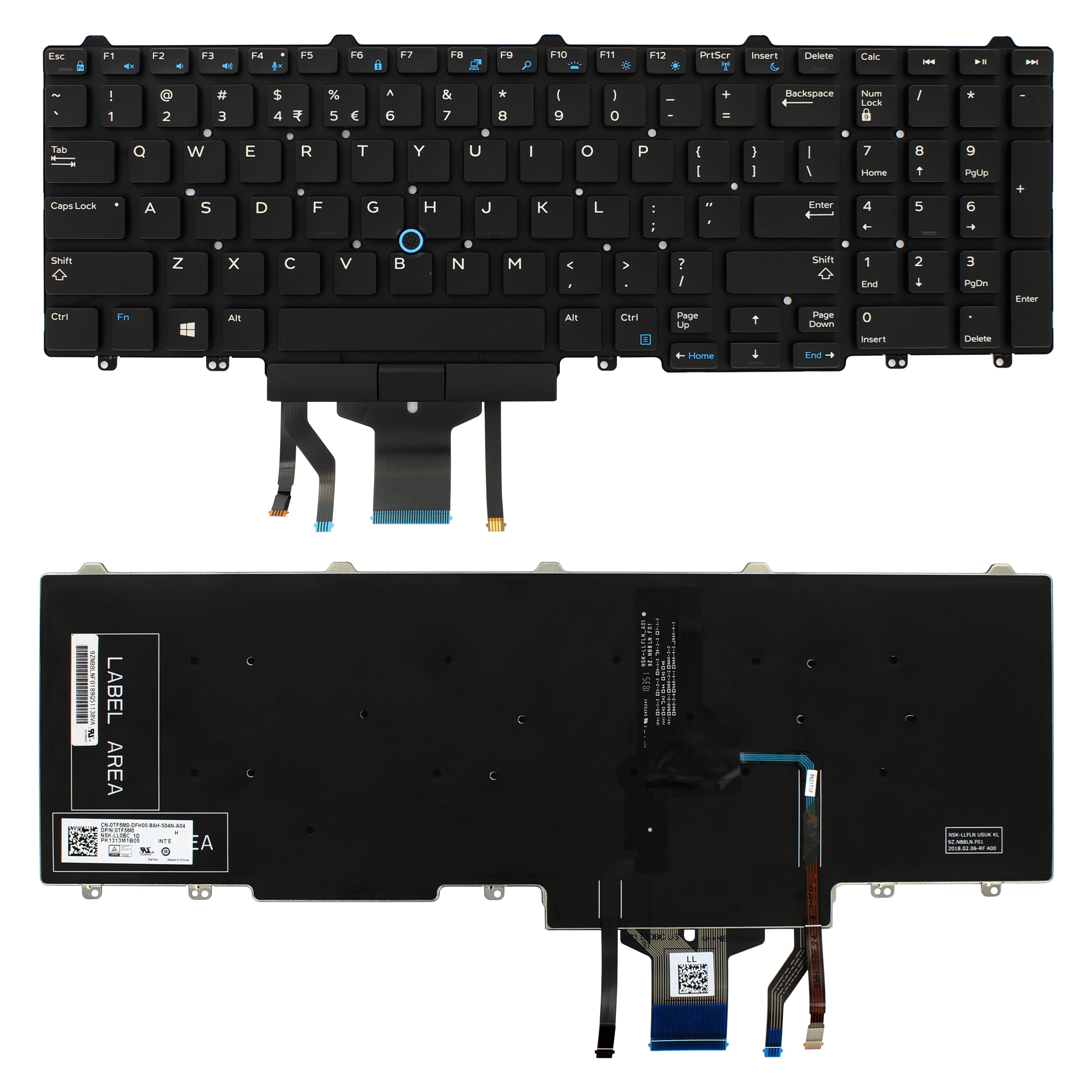Dell Laptop-Tastatur Qwerty US + Hintergrundbeleuchtung
