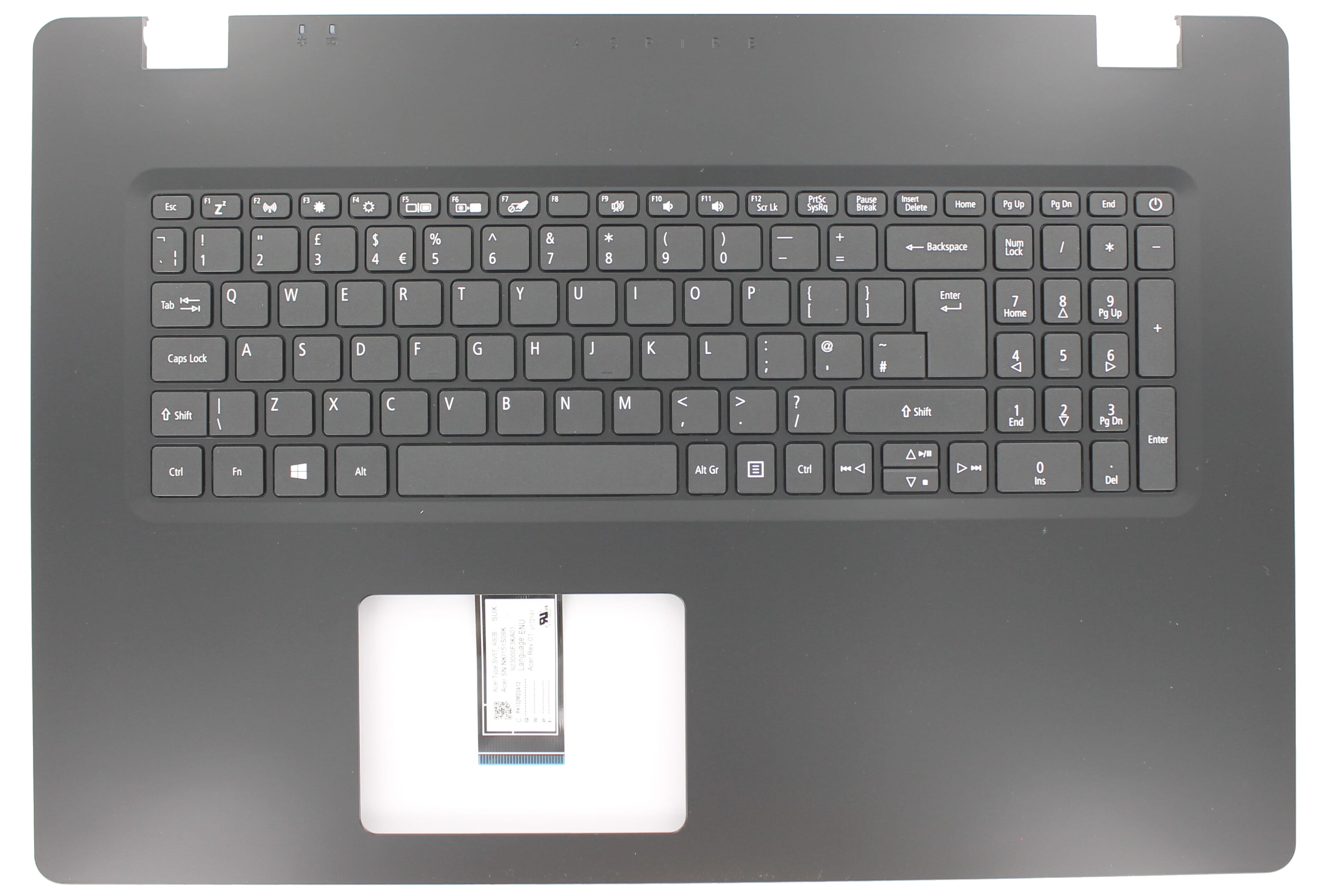 Acer Laptop Tastatur Qwerty US + Top Cover - Schwarz
