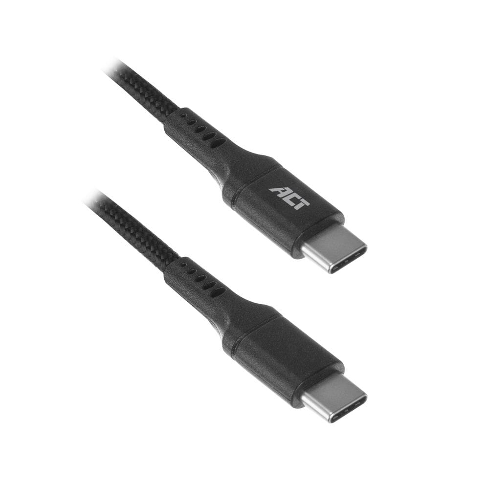 ACT USB-C-Stecker auf USB-C-Stecker Lade- und Datenkabel 1m Nylon