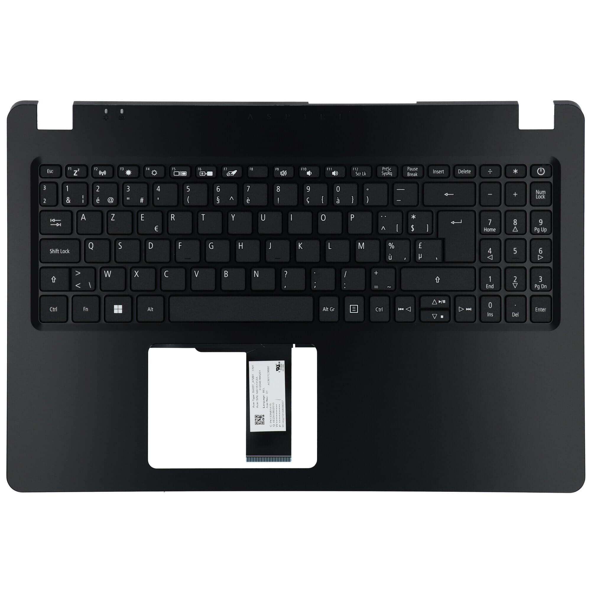 Acer Laptop Tastatur Azerty BE + Top Cover - Schwarz