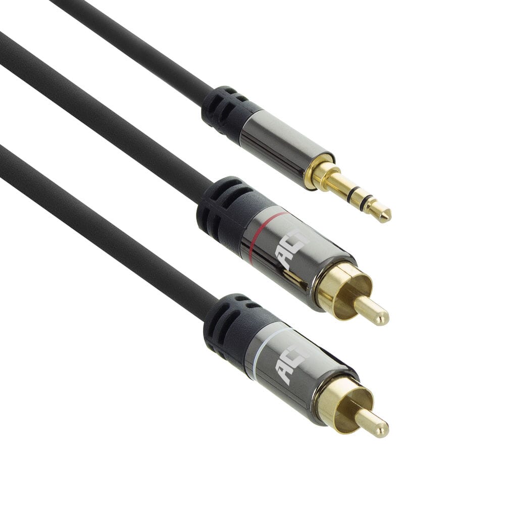 ACT 1,5 Meter HQ Audio 1x 3,5mm Klinke Stecker - 2x Cinch Stecker