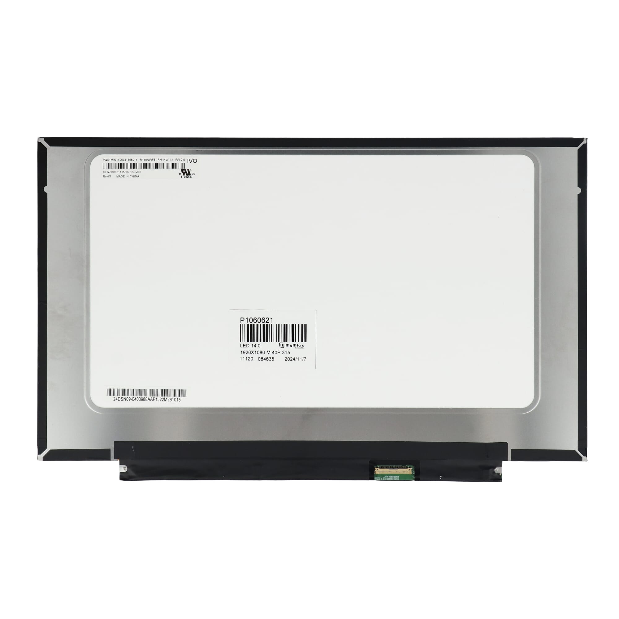 14,0 Zoll LCD-Bildschirm 1920x1080 Matt, 40Pin 20mm, IPS, Touch