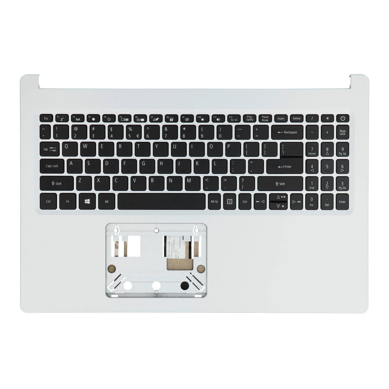 Acer Laptop Tastatur Qwerty US inkl. Top Cover - Silber