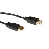 ACT USB 2.0 Anschlusskabel USB A Male - USB A Female 1.8m - Schwarz