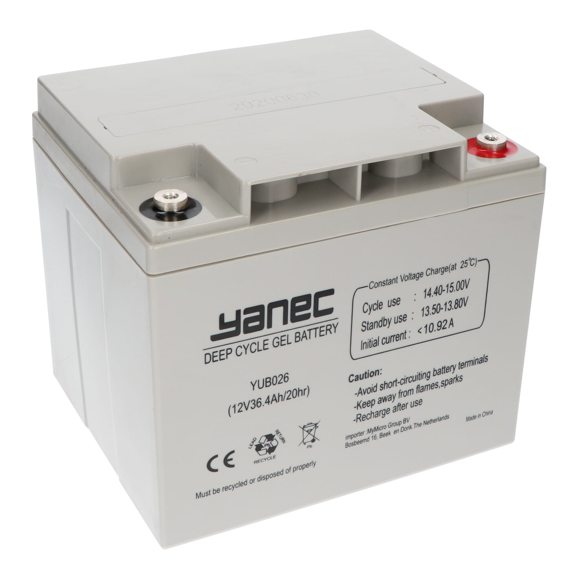 Yanec Gel Akku 12V 36.4Ah