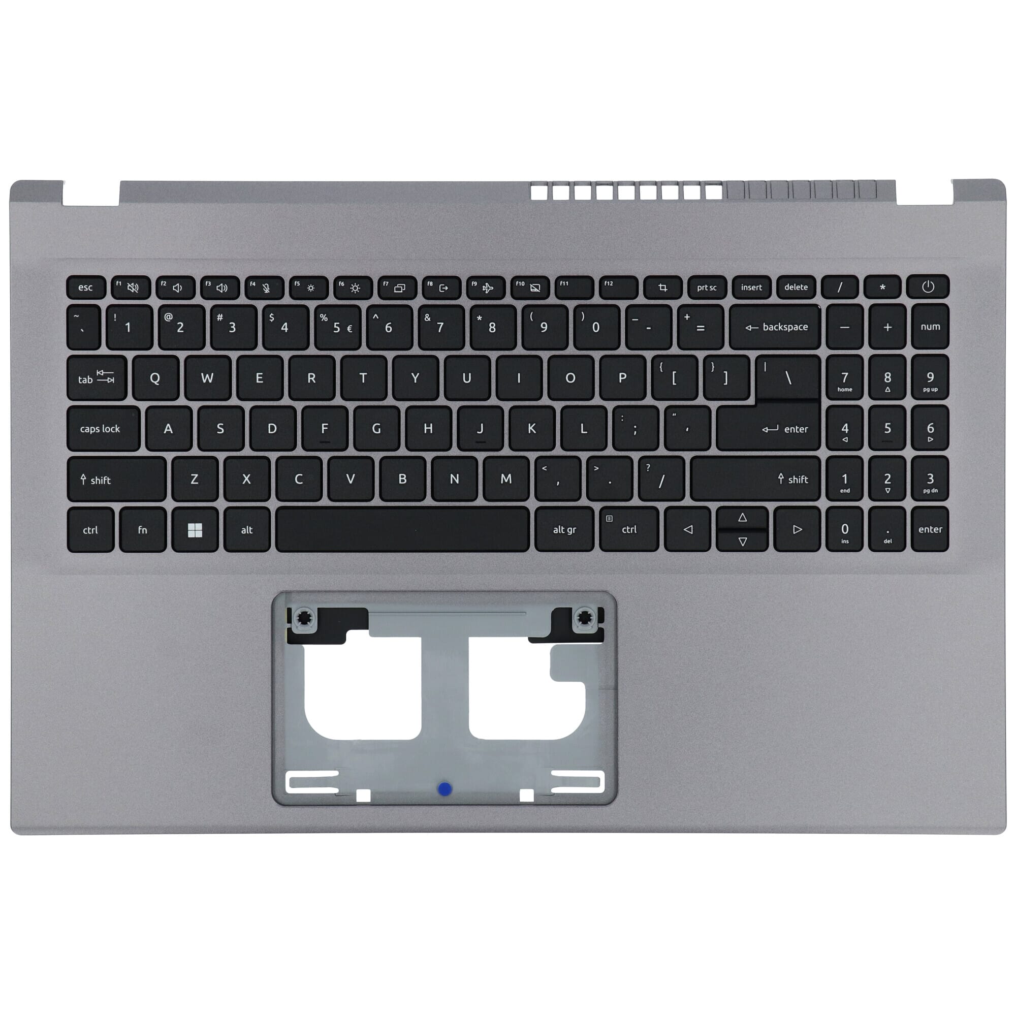Acer Laptop Tastatur Qwerty US + obere Abdeckung - Grau